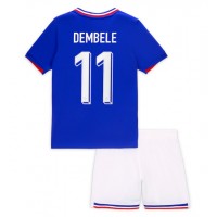 Frankreich Ousmane Dembele #11 Fußballbekleidung Heimtrikot Kinder EM 2024 Kurzarm (+ kurze hosen)